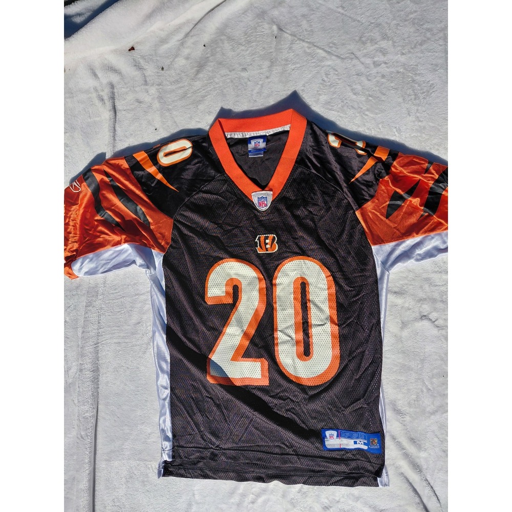 Reebok NFL Cincinnati Bengals Tori James 20 Jersey Black Orange Mens M